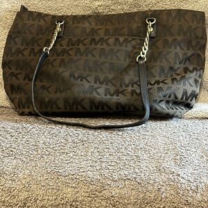 Michael Kors Dark Brown Monogram Shoulder Bag